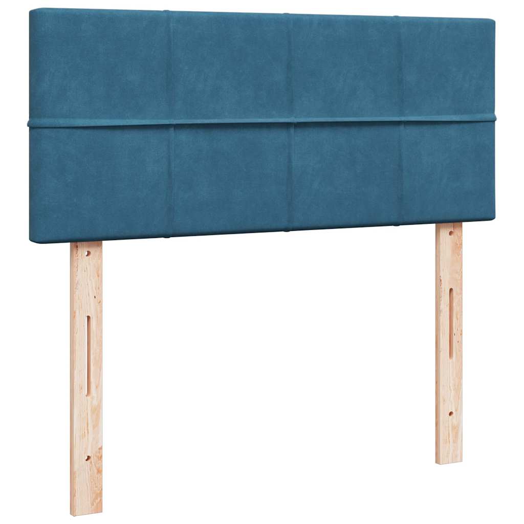 Pouf Letto con Materasso Blu Scuro 120x190 cm Velluto