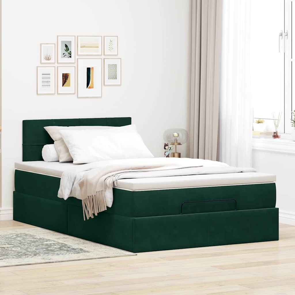 Struttura Letto Pouf con Materasso 120x200 cm Velluto | homemem39