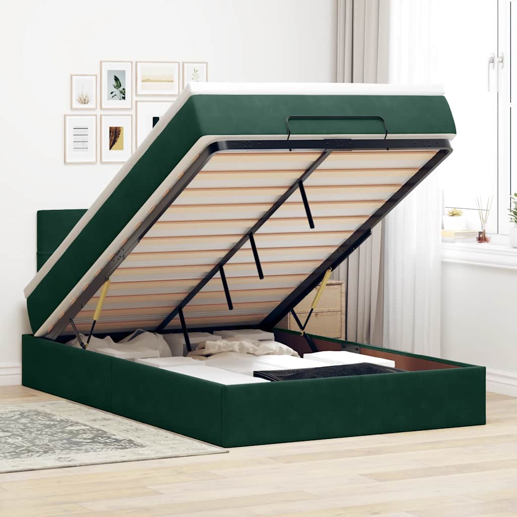Struttura Letto Pouf con Materasso 120x200 cm Velluto | homemem39