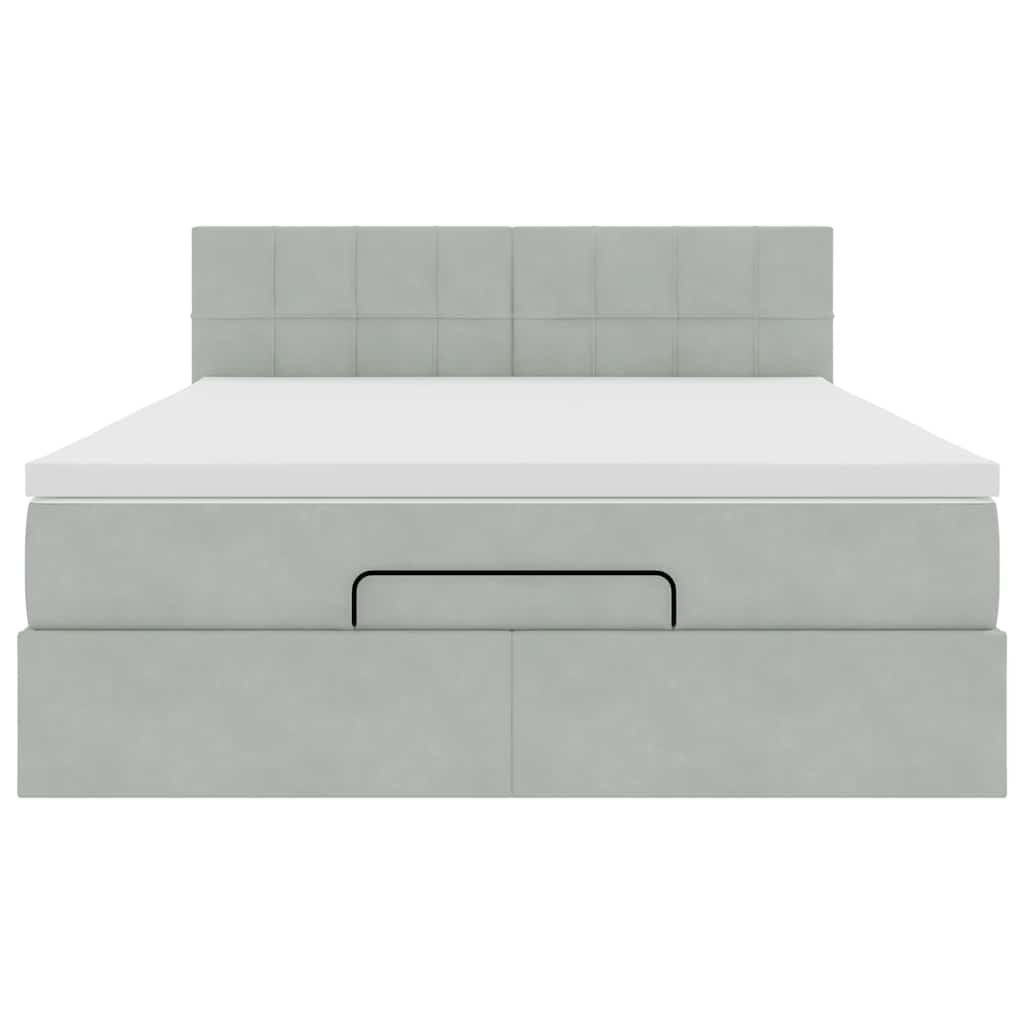 Struttura Letto Pouf con Materasso 140x190 cm Velluto | homemem39