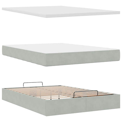 Struttura Letto Pouf con Materasso 140x190 cm Velluto | homemem39