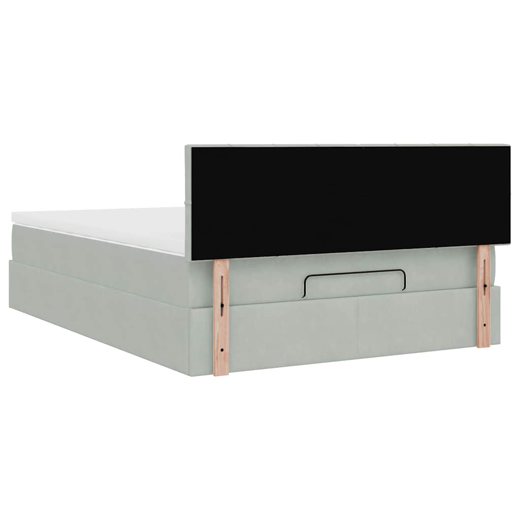 Struttura Letto Pouf con Materasso 140x190 cm Velluto | homemem39
