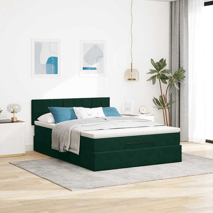 Struttura Letto Pouf con Materasso 140x190 cm in Velluto | homemem39