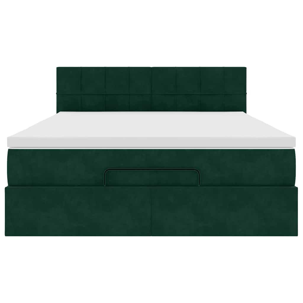 Struttura Letto Pouf con Materasso 140x190 cm in Velluto | homemem39