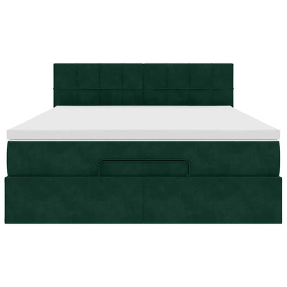 Struttura Letto Pouf con Materasso 140x190 cm in Velluto | homemem39
