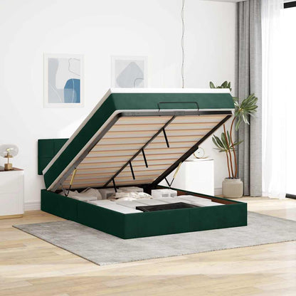 Struttura Letto Pouf con Materasso 140x190 cm in Velluto | homemem39