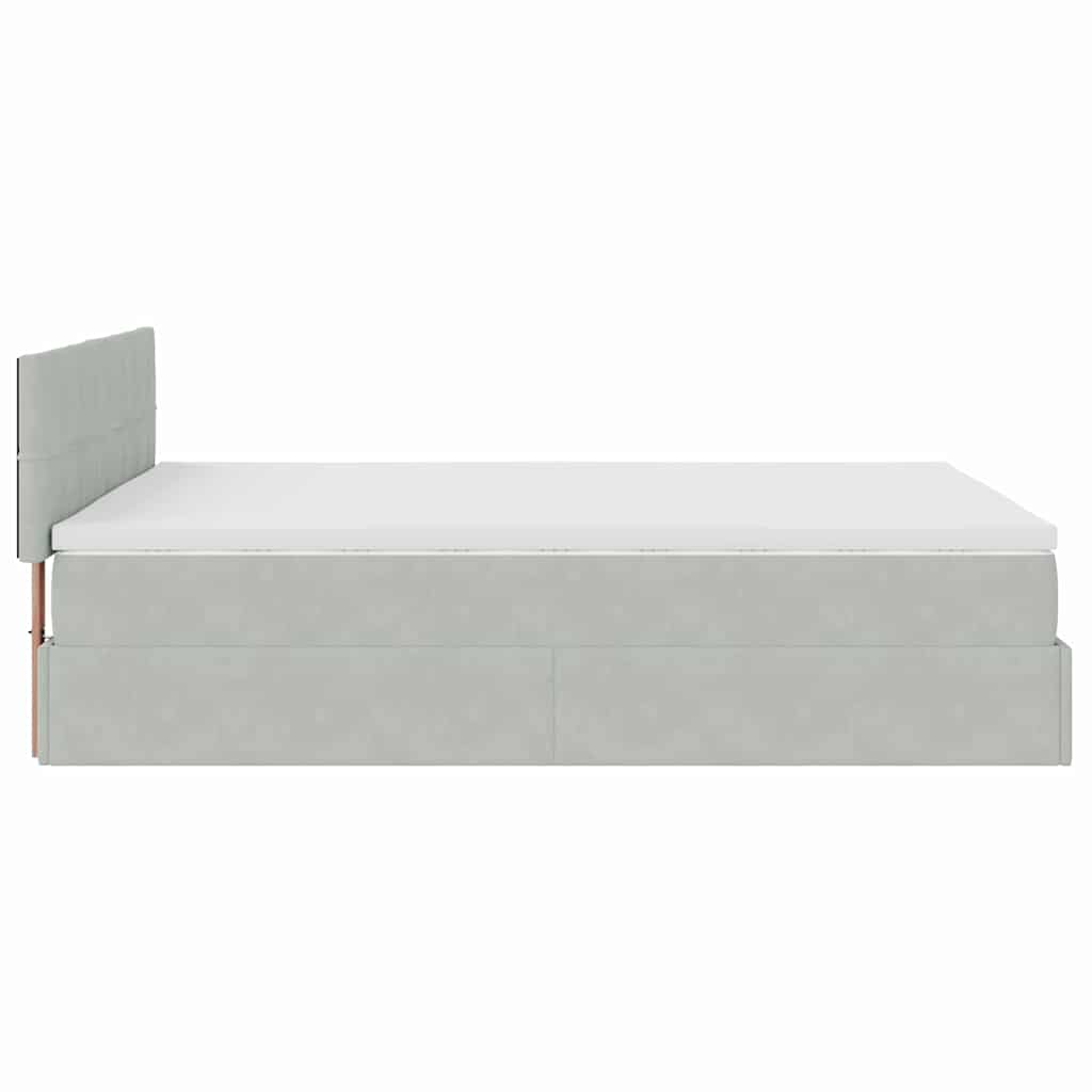 Struttura Letto Pouf con Materasso 140x200 cm in Velluto