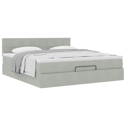 Struttura Letto Pouf con Materasso 160x200 cm in Velluto
