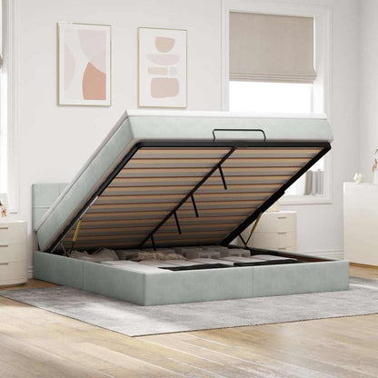 Struttura Letto Pouf con Materasso 160x200 cm in Velluto
