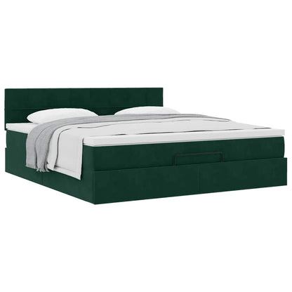 Struttura Letto Pouf con Materasso 160x200 cm in Velluto