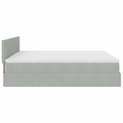 Struttura Letto Pouf con Materasso 180x200 cm in Velluto | homemem39