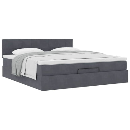 Struttura Letto Pouf con Materasso 180x200 cm in Velluto | homemem39