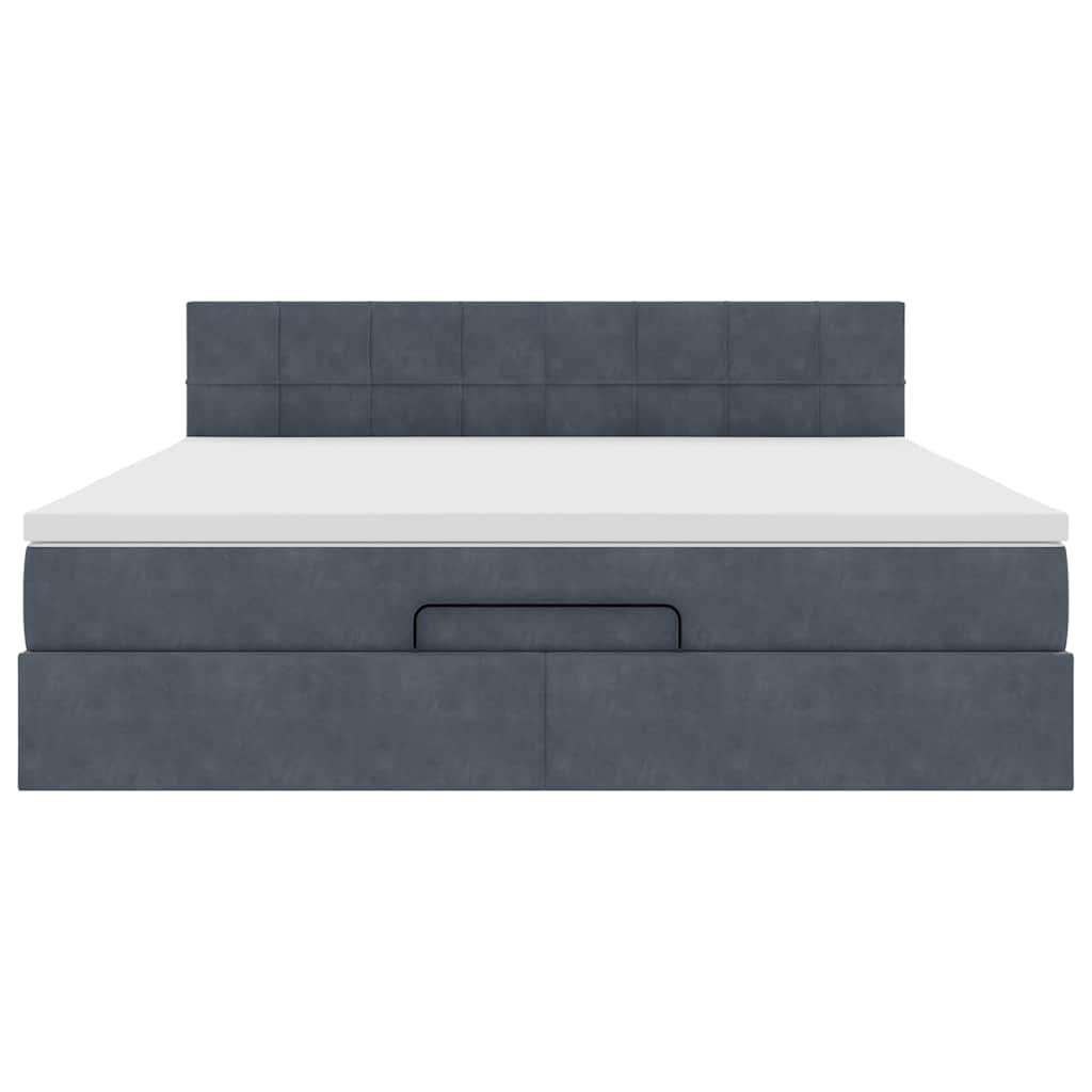 Struttura Letto Pouf con Materasso 180x200 cm in Velluto | homemem39