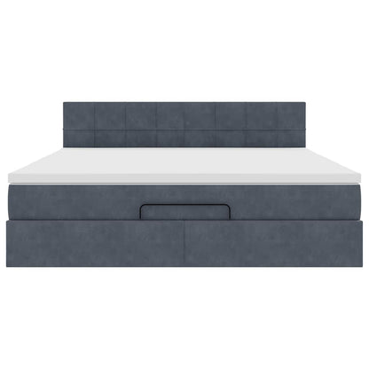 Struttura Letto Pouf con Materasso 180x200 cm in Velluto | homemem39