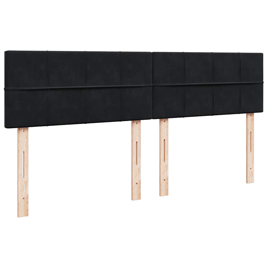 Struttura Letto Pouf con Materasso Nero 180x200 cm in Velluto | homemem39