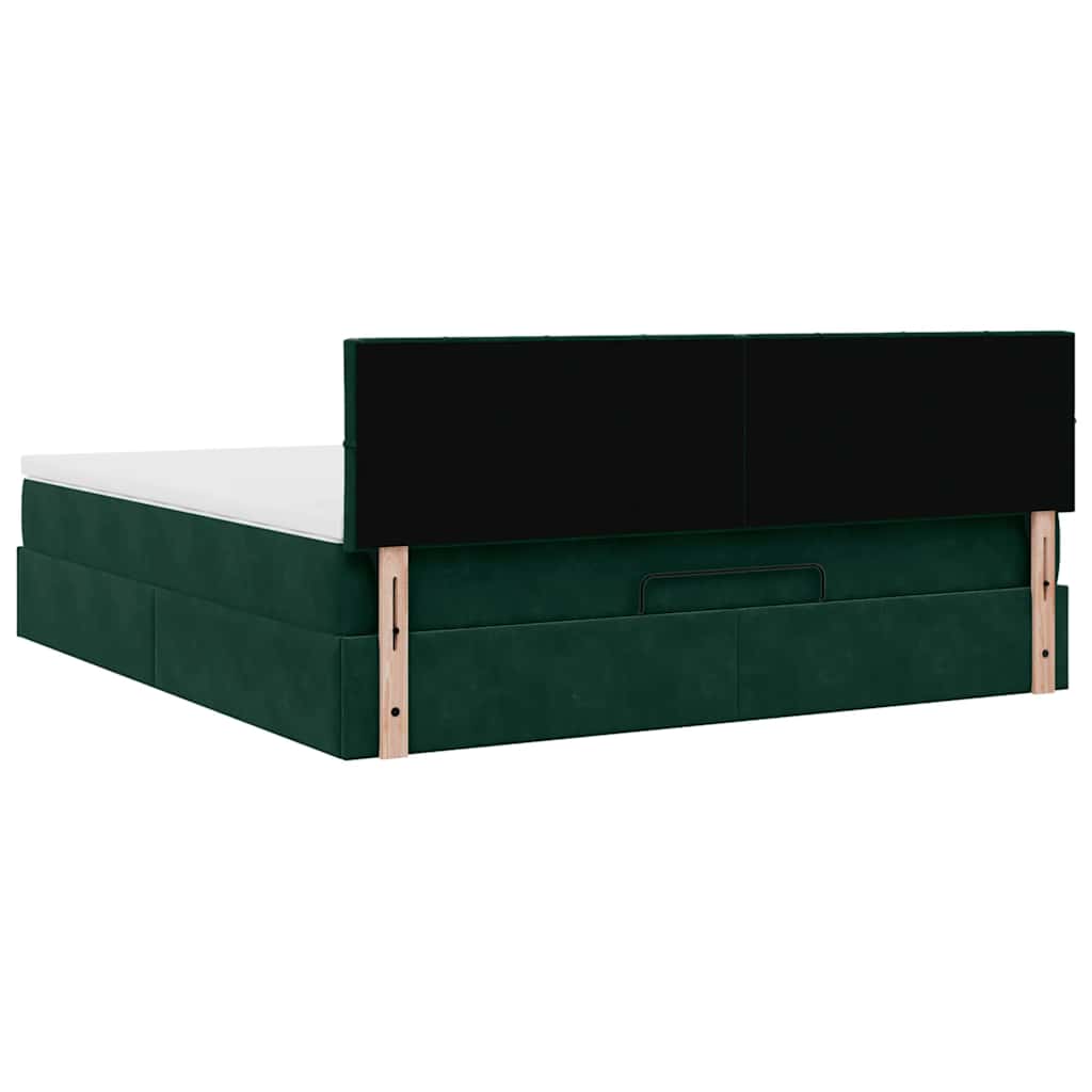 Struttura Letto Pouf con Materasso 180x200 cm in Velluto