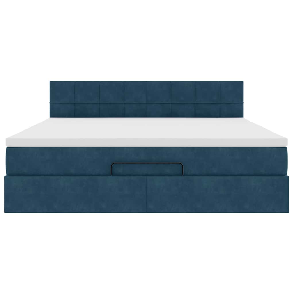 Struttura Letto Pouf con Materasso 180x200 cm in Velluto | homemem39