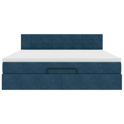Struttura Letto Pouf con Materasso 180x200 cm in Velluto | homemem39