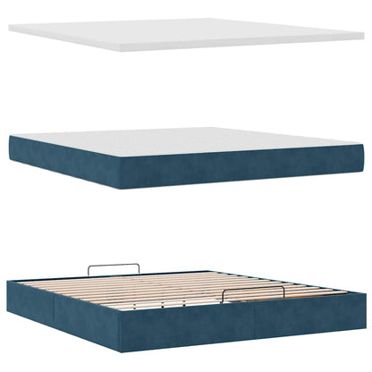 Struttura Letto Pouf con Materasso 180x200 cm in Velluto | homemem39
