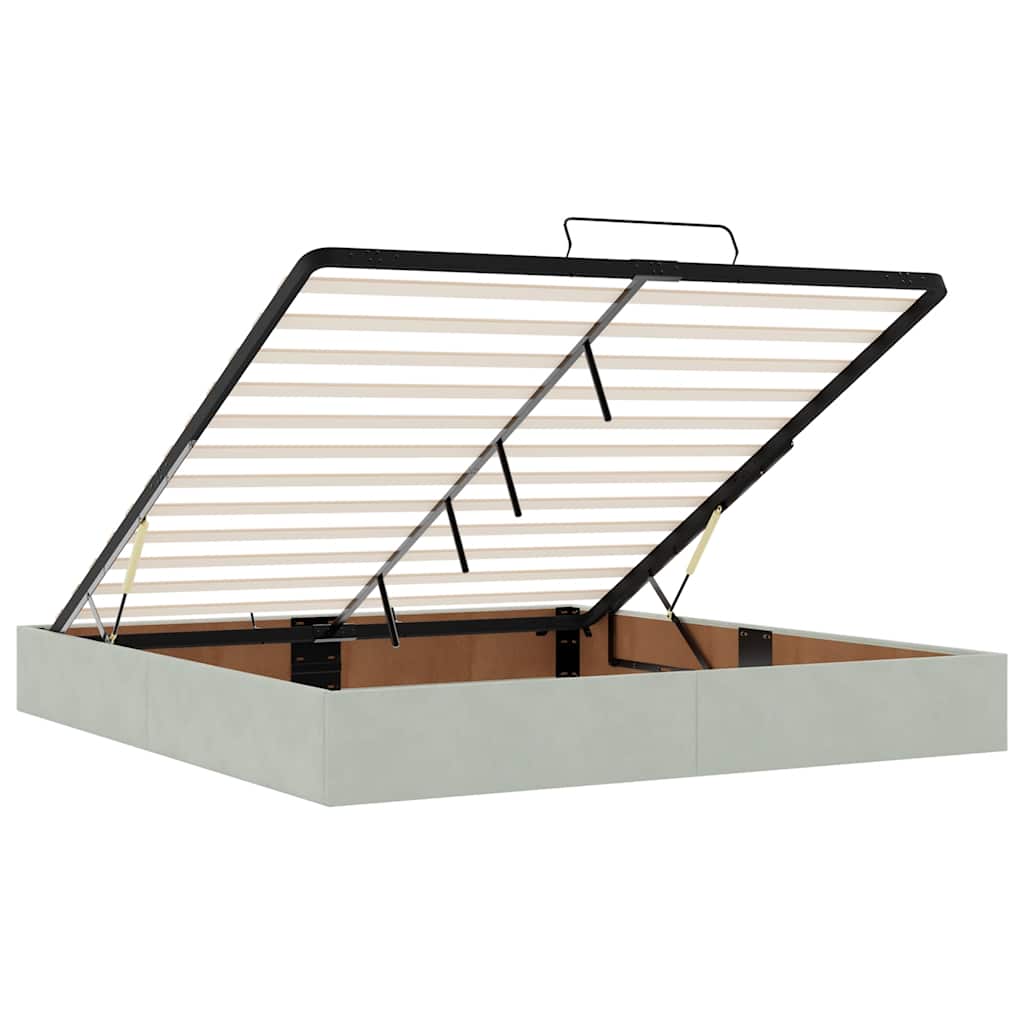 Struttura Letto Pouf con Materasso 200x200 cm in Velluto