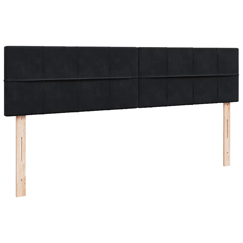 Struttura Letto Pouf con Materasso Nero 200x200 cm in Velluto