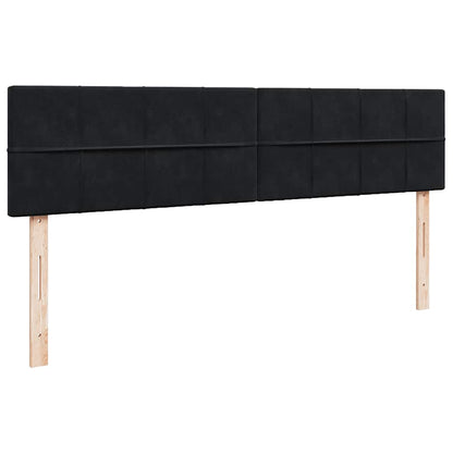 Struttura Letto Pouf con Materasso Nero 200x200 cm in Velluto