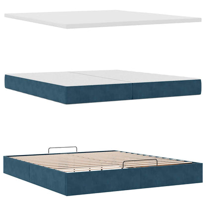 Struttura Letto Pouf con Materasso 200x200 cm in Velluto