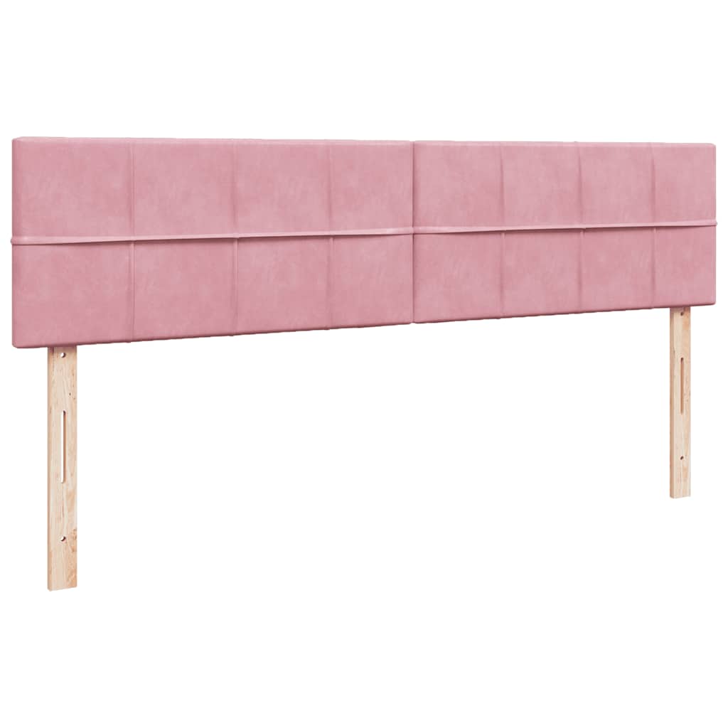 Struttura Letto Pouf con Materasso Rosa 200x200 cm Velluto