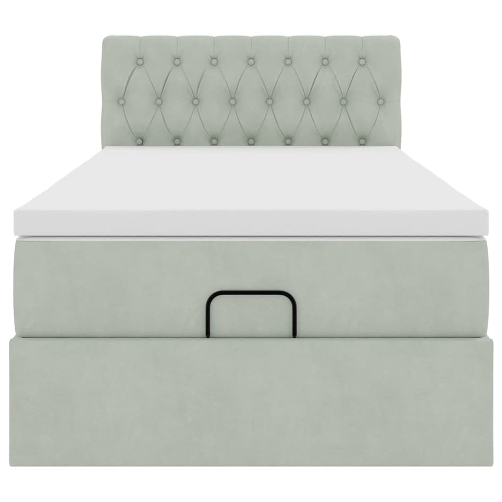 Struttura Letto Pouf con Materasso 80x200 cm in Velluto