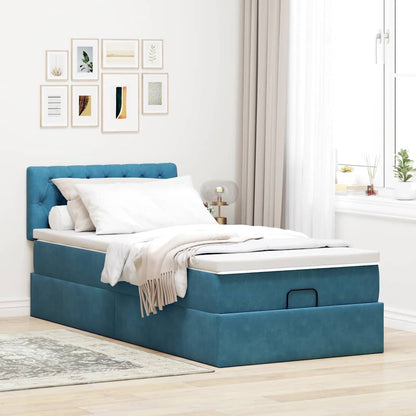 Struttura Letto Pouf con Materasso 80x200 cm Velluto