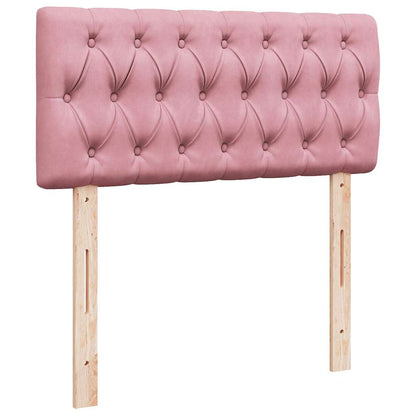 Struttura Letto Pouf con Materasso Rosa 80x200 cm Velluto