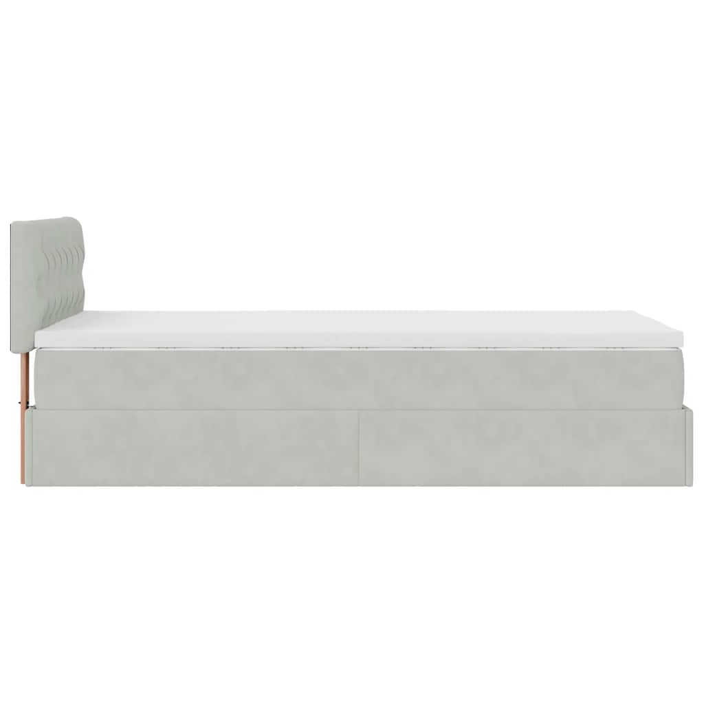 Struttura Letto Pouf con Materasso 90x190 cm in Velluto