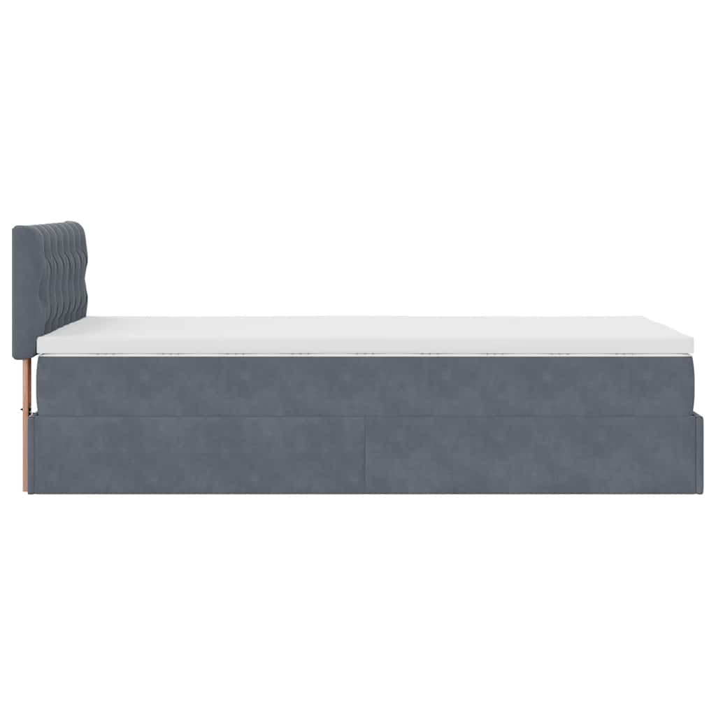 Struttura Letto Pouf con Materasso 90x190 cm in Velluto