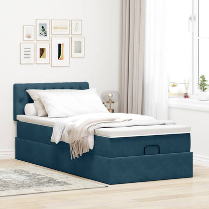 Struttura Letto Pouf con Materasso 90x190 cm in Velluto | homemem39