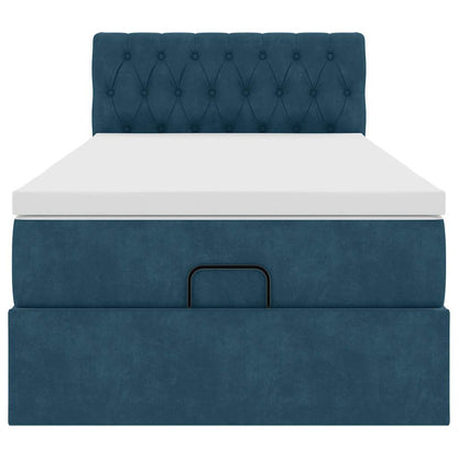 Struttura Letto Pouf con Materasso 90x190 cm in Velluto | homemem39