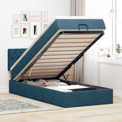 Struttura Letto Pouf con Materasso 90x190 cm in Velluto | homemem39