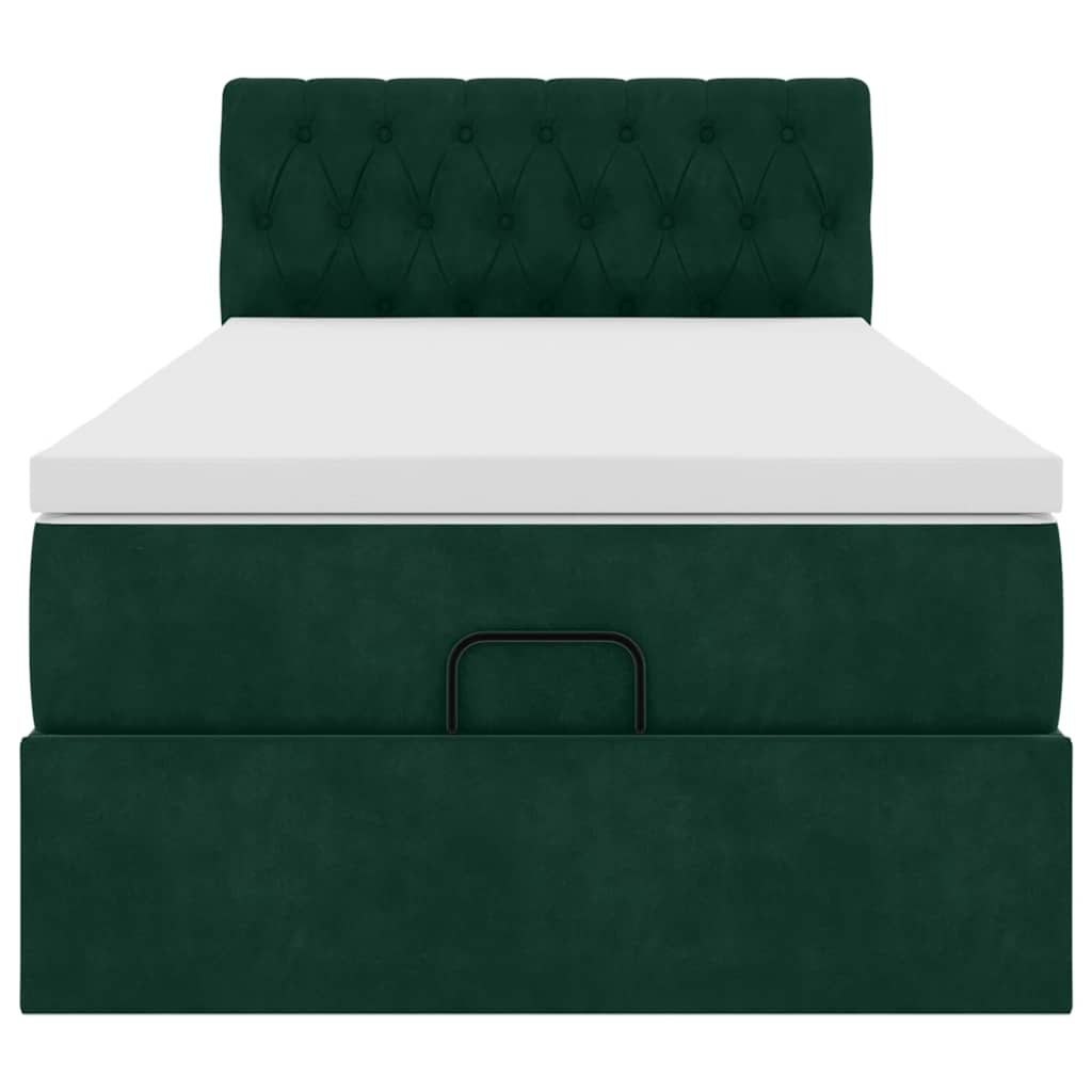 Struttura Letto Pouf con Materasso 90x200 cm in Velluto