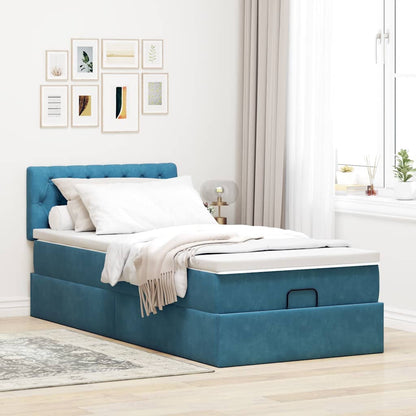 Struttura Letto Pouf con Materasso 90x200 cm in Velluto - homemem39