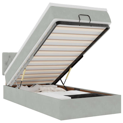 Struttura Letto Pouf con Materasso 100x200 cm Velluto - homemem39