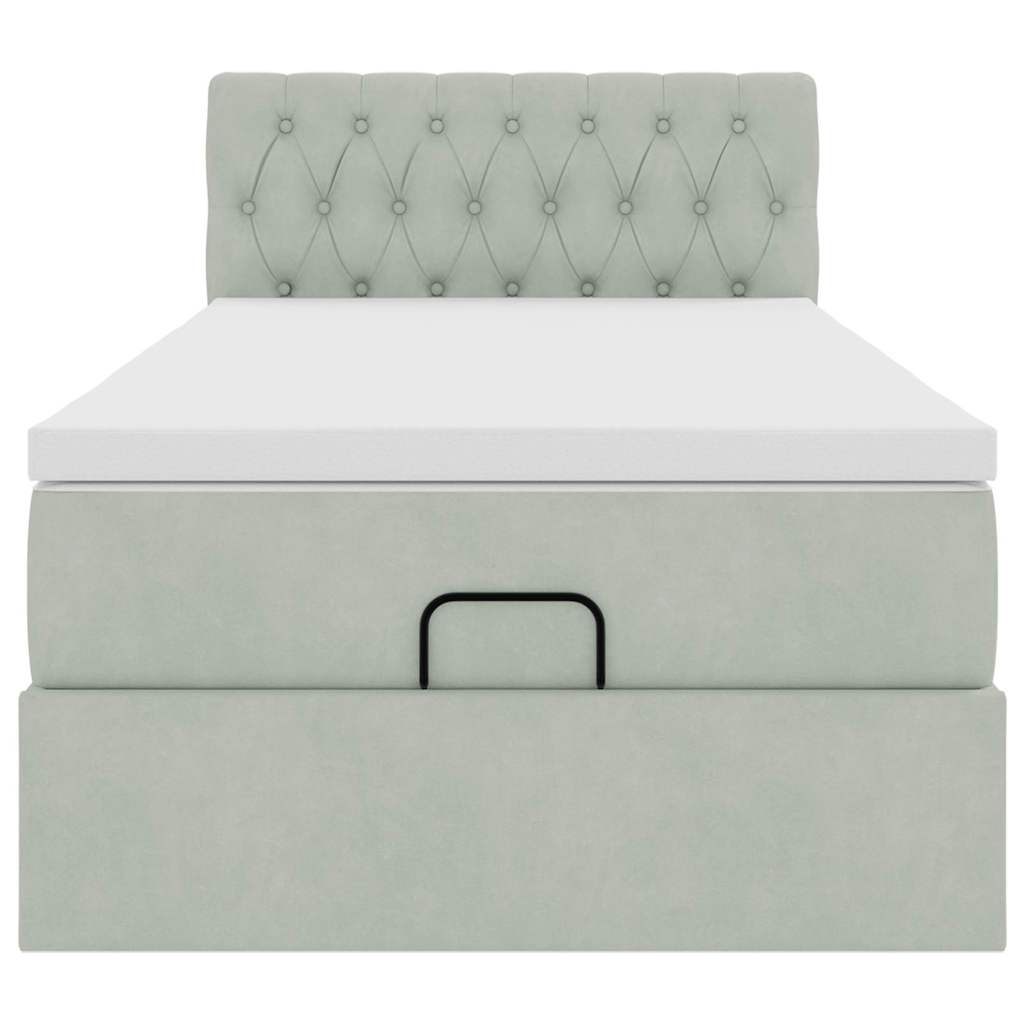 Struttura Letto Pouf con Materasso 100x200 cm Velluto - homemem39