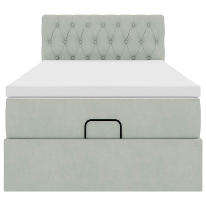 Struttura Letto Pouf con Materasso 100x200 cm Velluto - homemem39