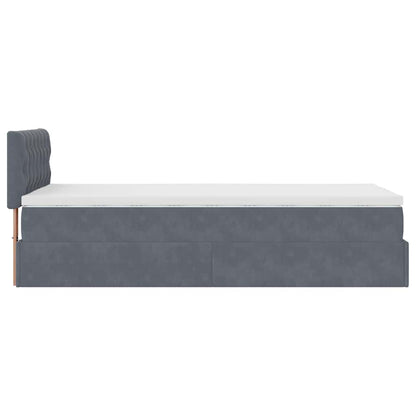 Struttura Letto Pouf con Materasso 100x200 cm Velluto - homemem39