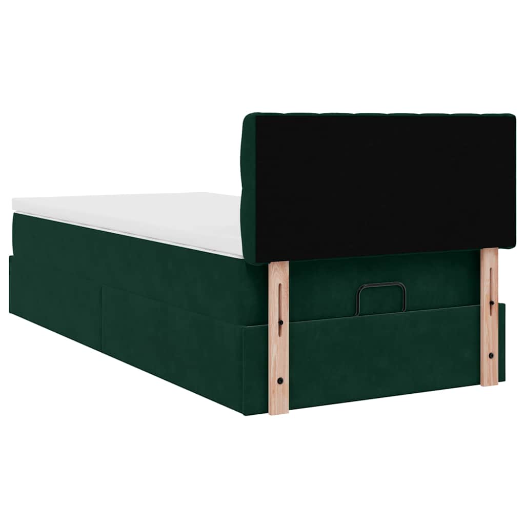 Struttura Letto Pouf con Materasso 100x200 cm Velluto