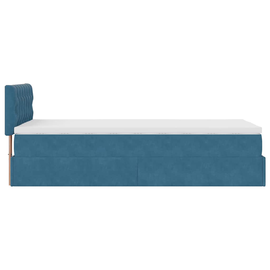 Struttura Letto Pouf con Materasso 100x200 cm Velluto - homemem39