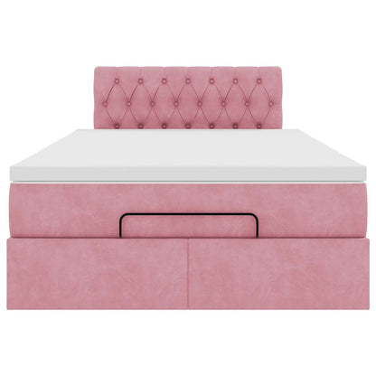 Pouf Letto con Materasso Rosa 120x190 cm Velluto | homemem39