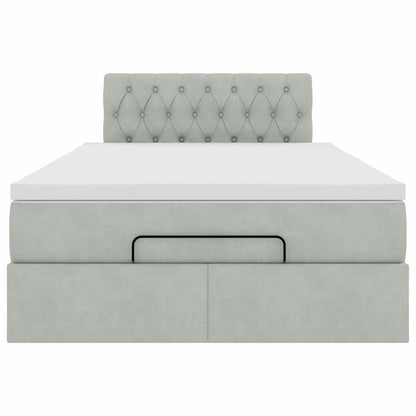 Struttura Letto Pouf con Materasso 120x200 cm Velluto
