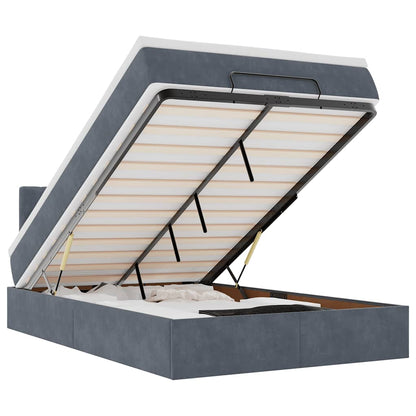 Struttura Letto Pouf con Materasso 120x200 cm Velluto - homemem39