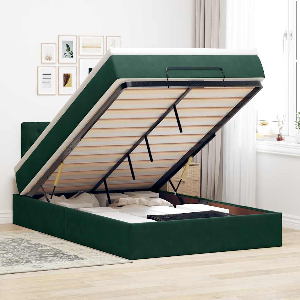 Struttura Letto Pouf con Materasso 120x200 cm Velluto | homemem39