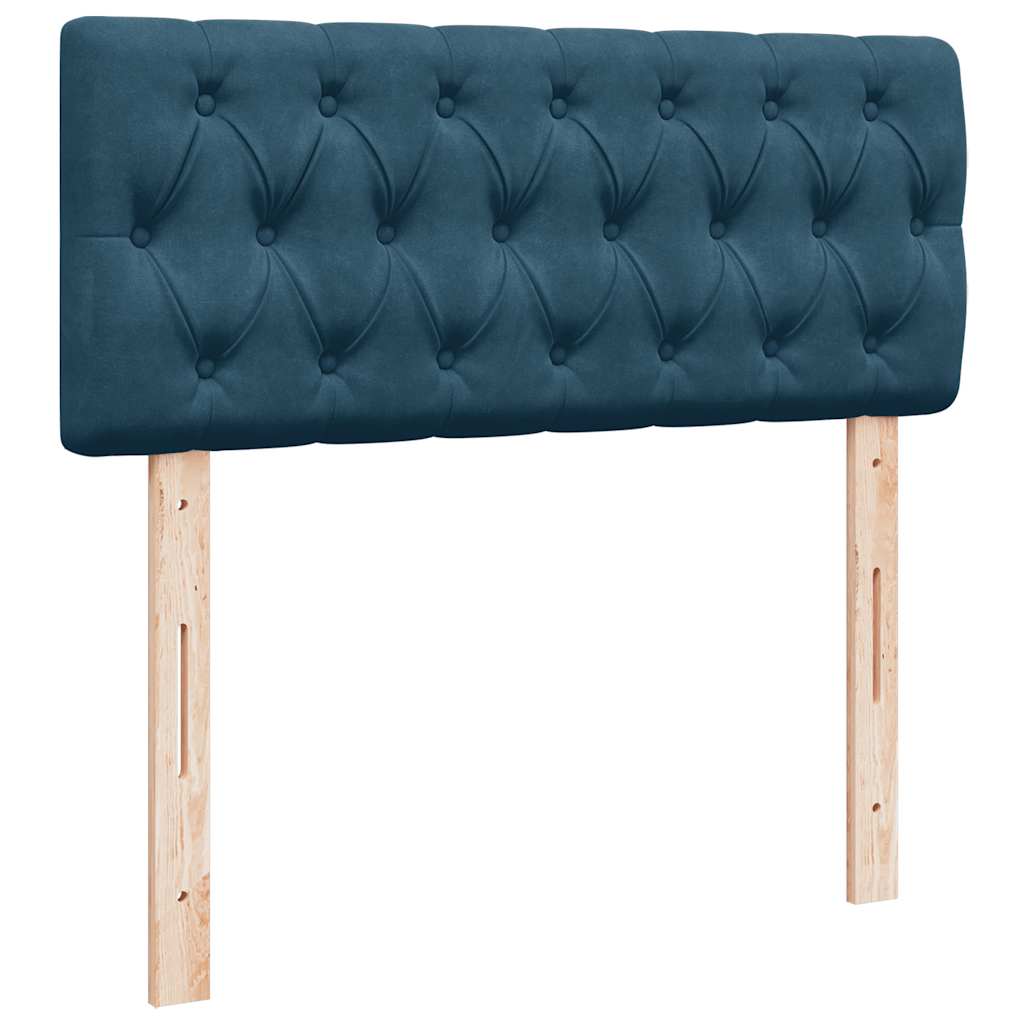 Struttura Letto Pouf con Materasso Blu Scuro 120x200 cm Velluto | homemem39