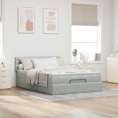 Struttura Letto Pouf con Materasso 140x190 cm Velluto | homemem39